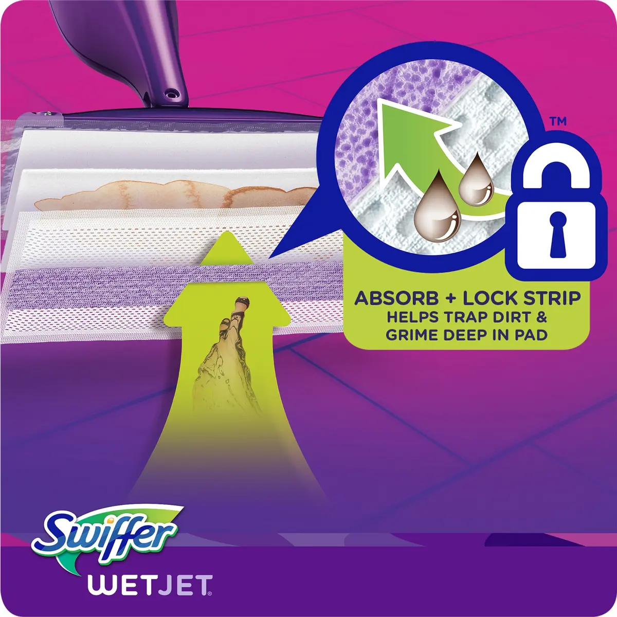 Swiffer WetJet Hardwood Floor Cleaner Pads 12 Count | Absorbs Dirt & Grime - view 5