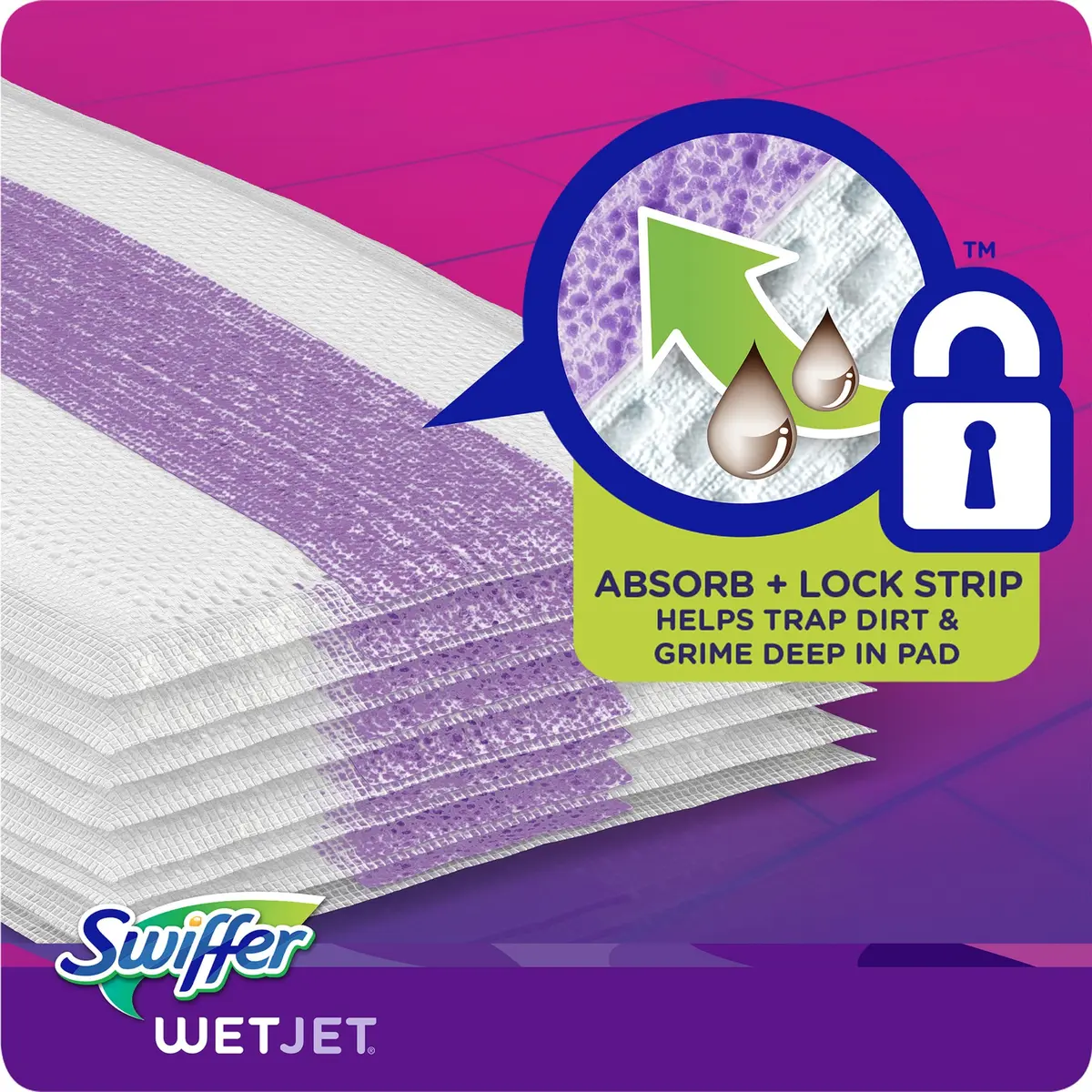 Swiffer WetJet Hardwood Floor Cleaner Pads 12 Count | Absorbs Dirt & Grime - view 3