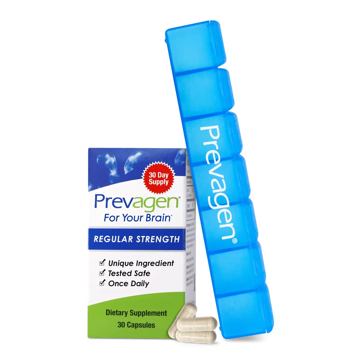 Prevagen Regular Strength with 7-Day Pill Minder, 30 Capsules | Supports Brain Health - main product image