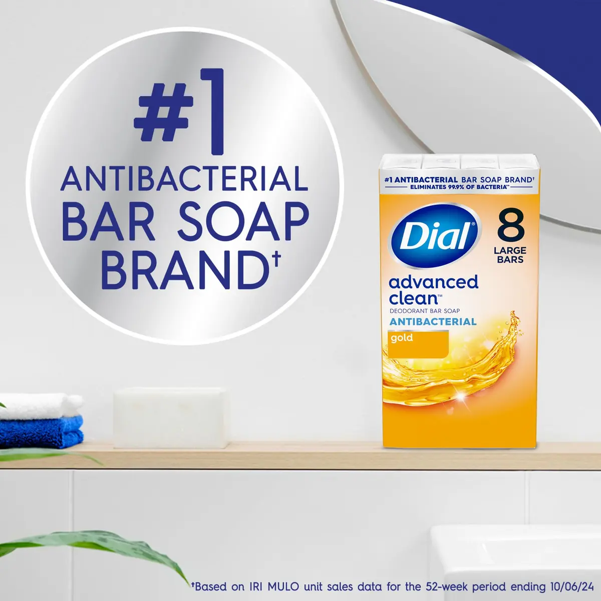 Dial Antibacterial Deodorant Bar Soap, Gold, 4 Oz | Deep Clean & Odor Protection - view 2