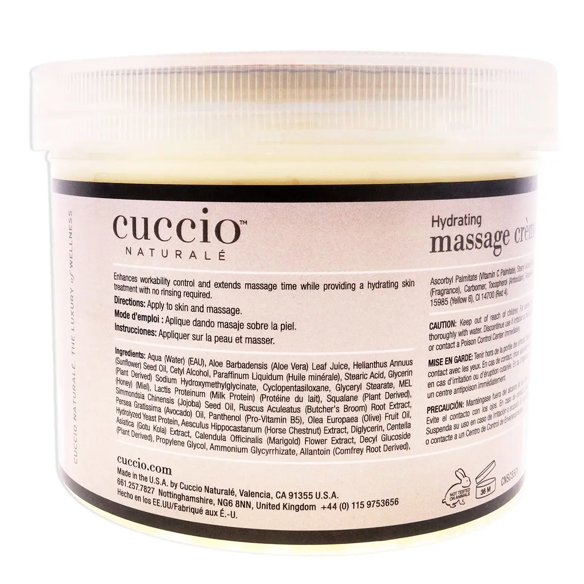 Cuccio Hydrating Massage Creme Milk & Honey 769ml (26 Fl Oz) | Non-Oily, Ultra-Hydrating Body Moisturizer - view 2