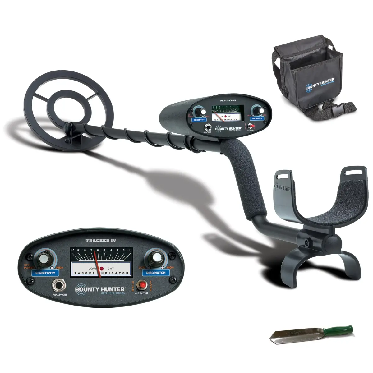 Bounty Hunter Tracker IV Metal Detector with 8" Waterproof Coil & Digger | 2.6 lbs Lightweight - main product image