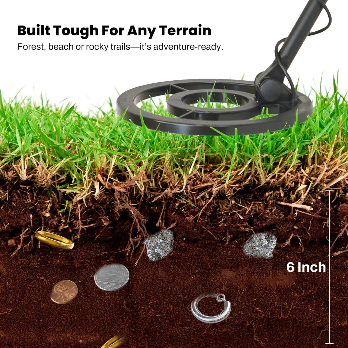 Bounty Hunter Tracker IV Metal Detector with 8" Waterproof Coil & Digger | 2.6 lbs Lightweight - view 5