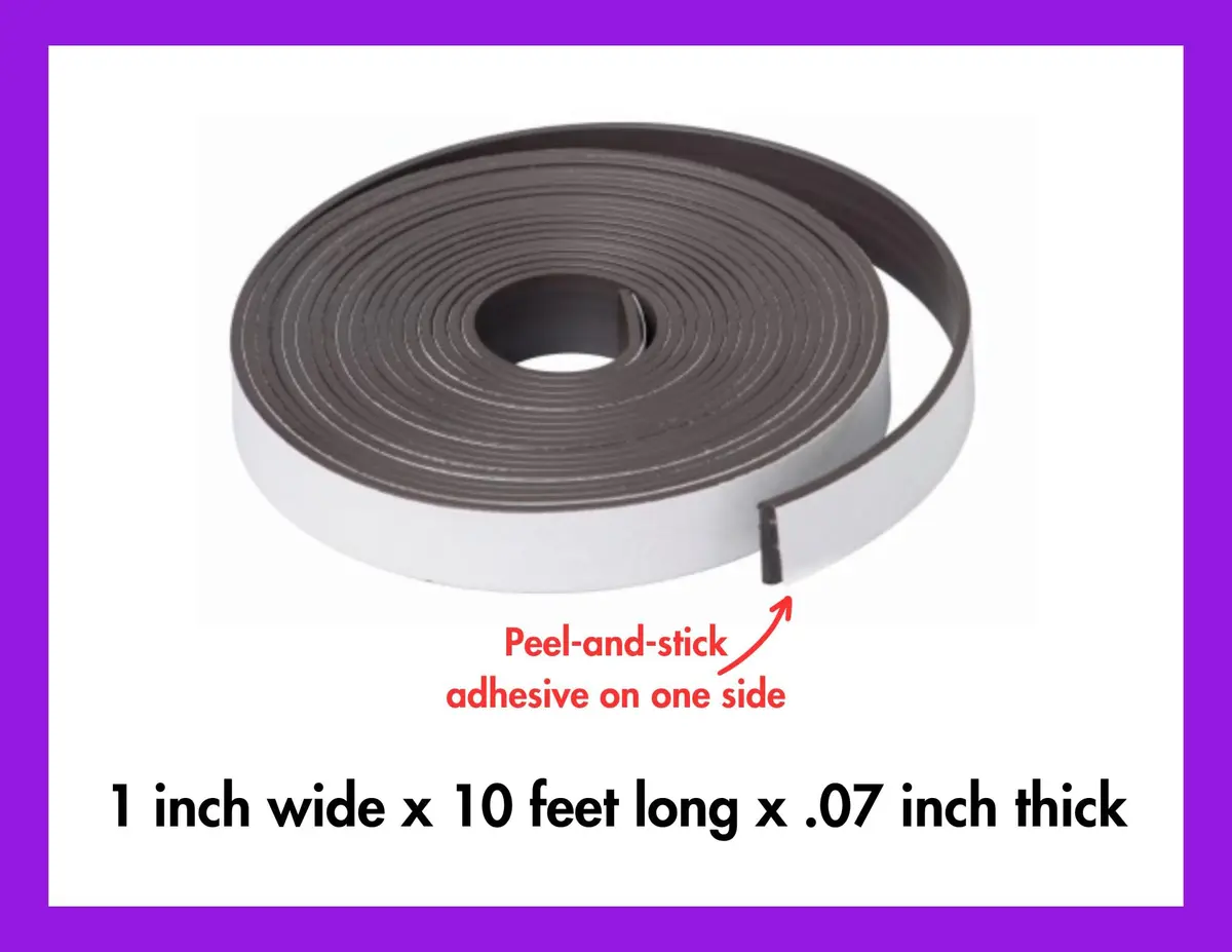Dowling Magnets Adhesive Magnet Strip 1"W x 10' | Flexible magnetic strip for crafts & organization - view 4