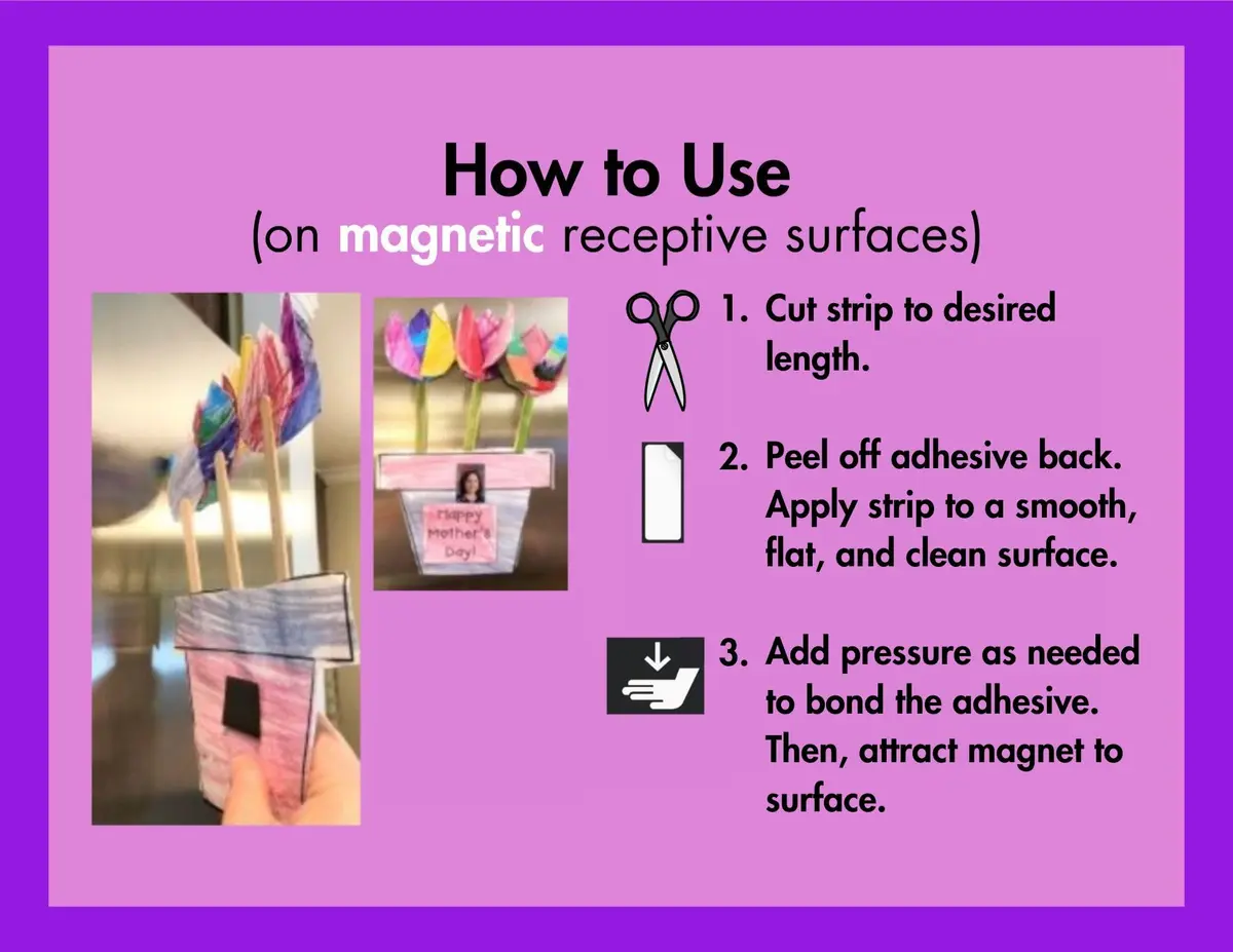 Dowling Magnets Adhesive Magnet Strip 1"W x 10' | Flexible magnetic strip for crafts & organization - view 5