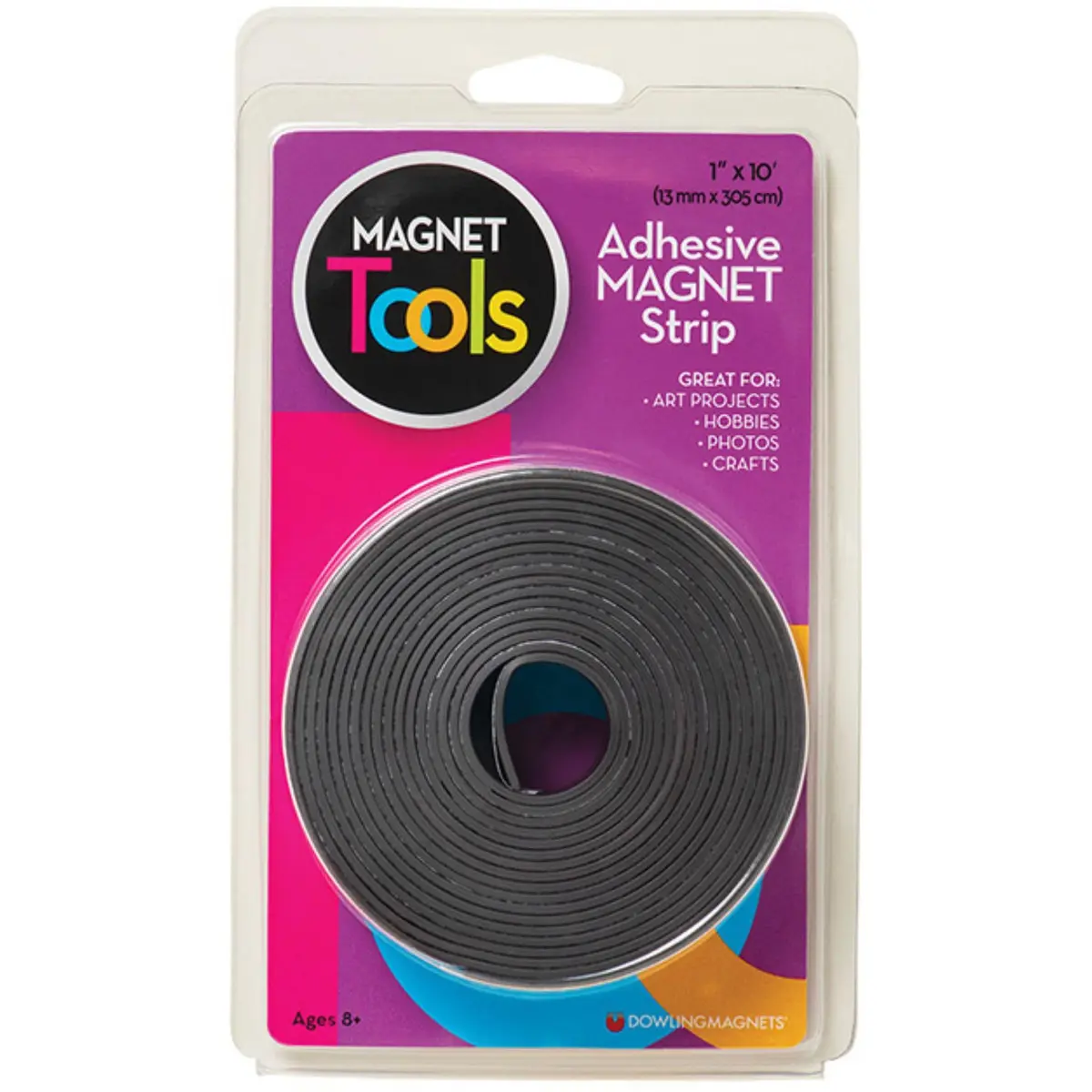 Dowling Magnets Adhesive Magnet Strip 1"W x 10' | Flexible magnetic strip for crafts & organization - main product image