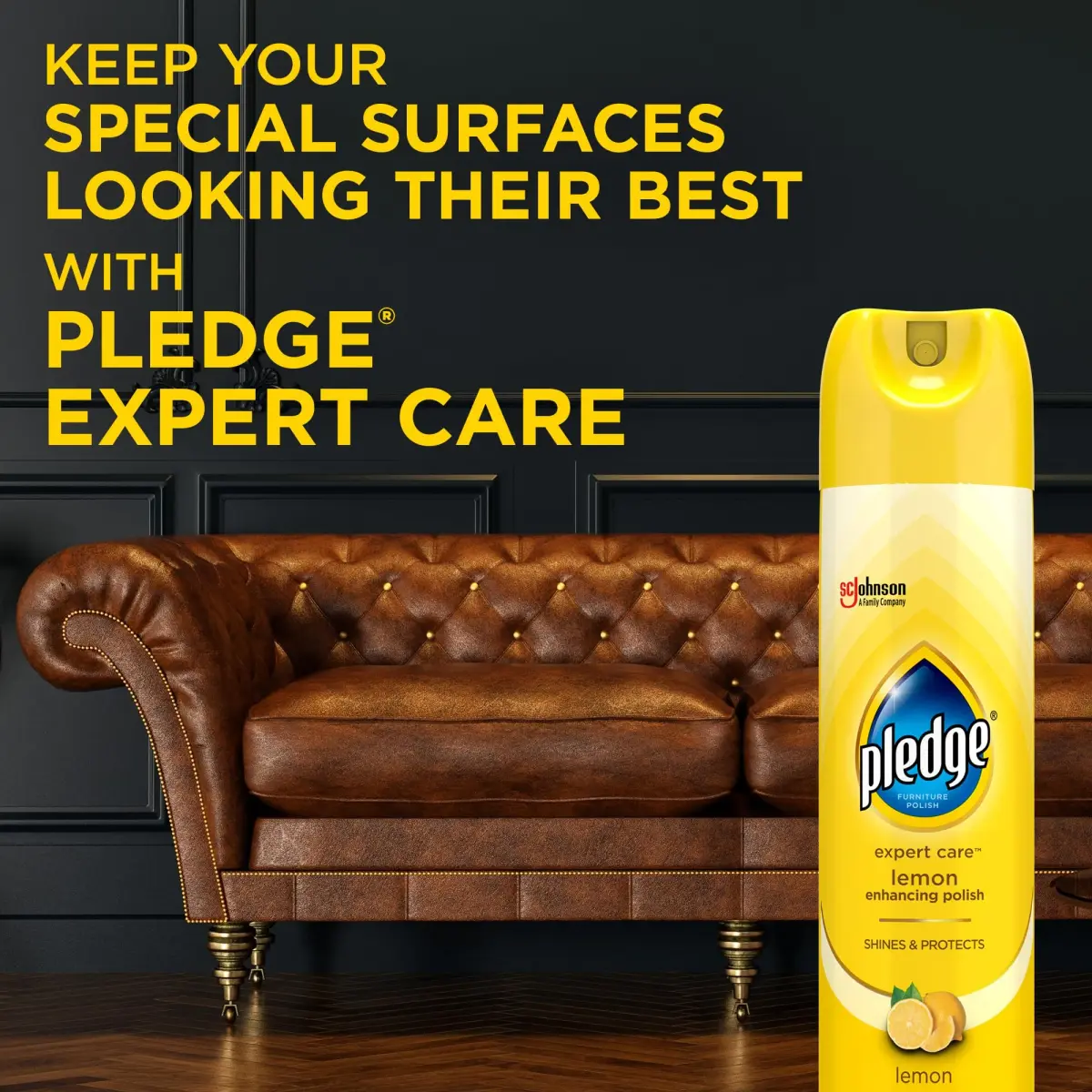 Pledge Expert Care Lemon Enhancing Furniture Polish 275ml (9.7 oz) | Cleans & Protects Sealed Surfaces - view 7