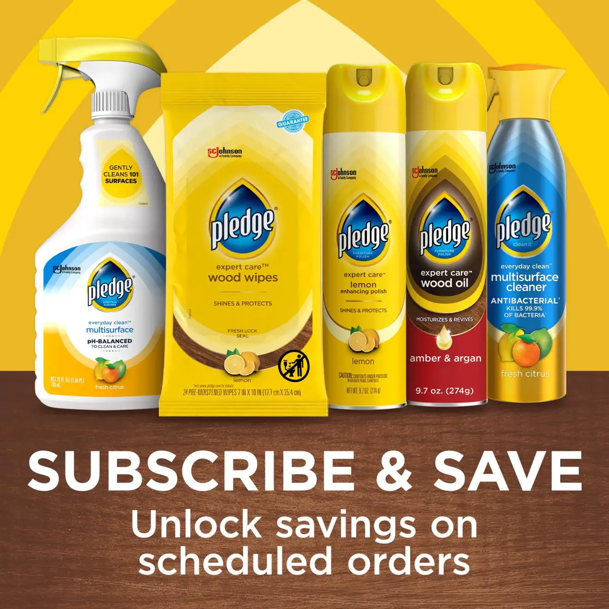 Pledge Expert Care Lemon Enhancing Furniture Polish 275ml (9.7 oz) | Cleans & Protects Sealed Surfaces - view 8