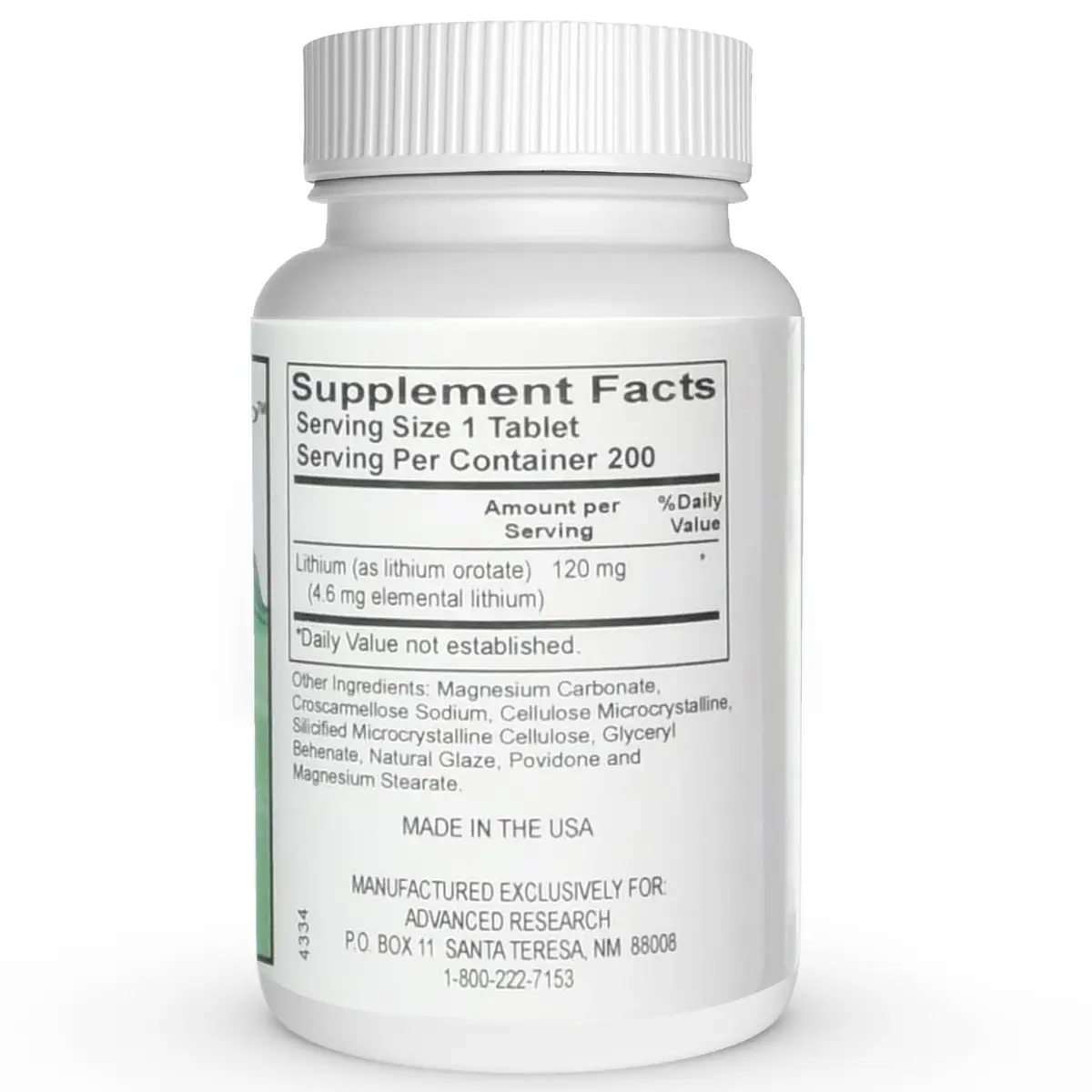 NCI Advanced Research Dr. Hans Nieper Lithium Orotate 5mg | Supports Brain & Mood (120 chars) - view 8