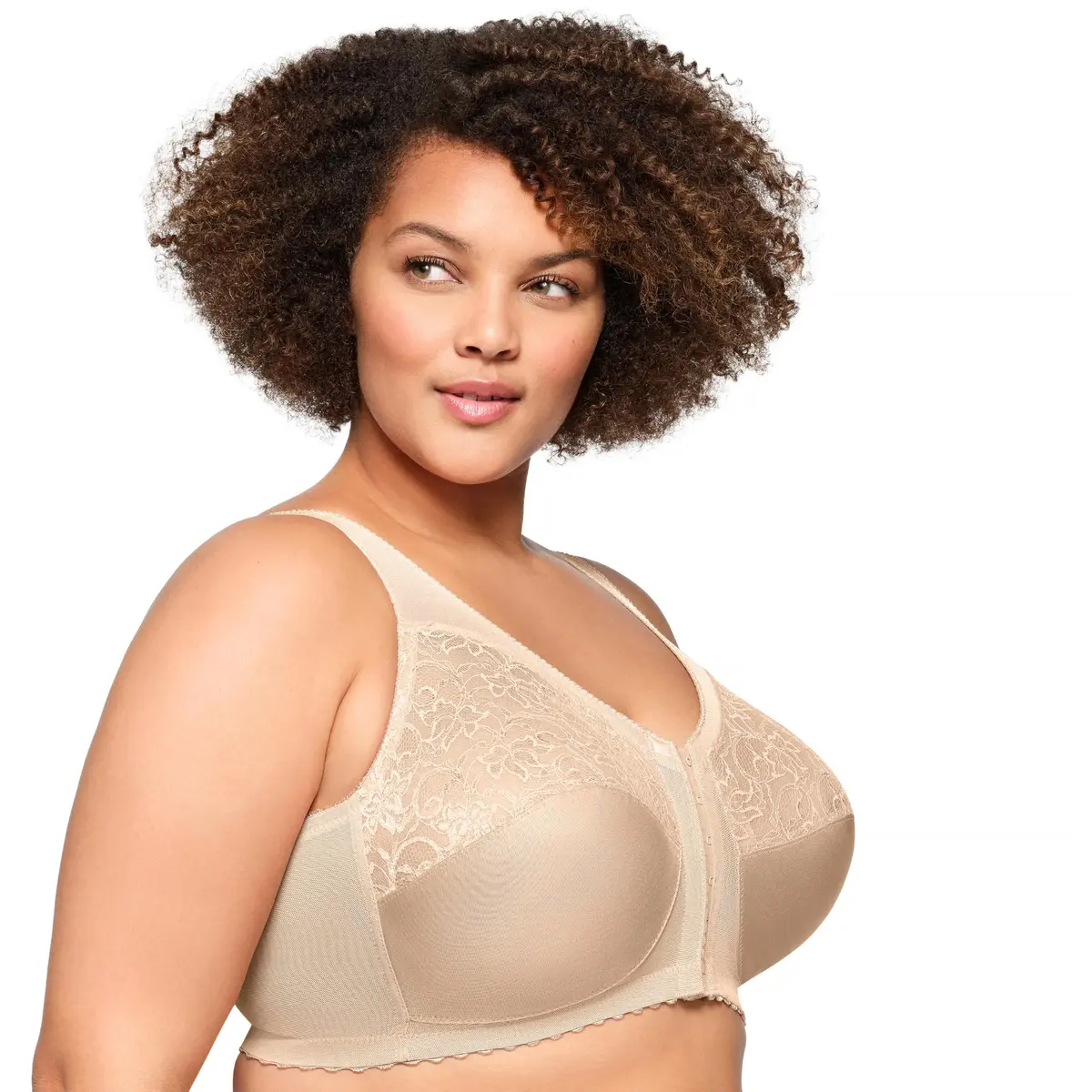 Glamorise Plus Size MagicLift Front-Closure Support Bra Wirefree 40D Blush - view 7