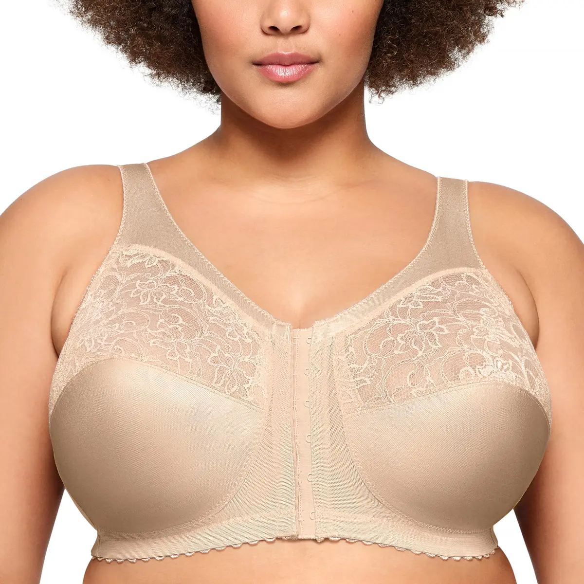 Glamorise Full Figure Plus Size MagicLift Front-Closure Support Bra Wirefree 42D | Comfort & Support - main product image
