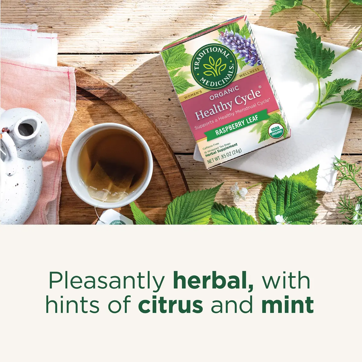 Traditional Medicinals Organic Healthy Cycle Herbal Tea 16 Tea Bags | Supports Healthy Menstrual Cycles - view 3
