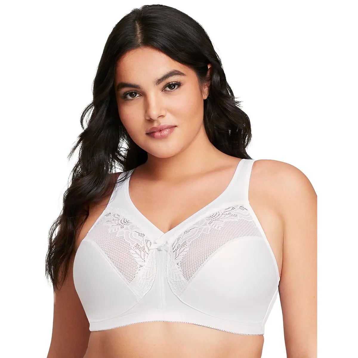 Glamorise Plus Size MagicLift Wirefree Minimizer Bra #1003 White | Seamless Support & Comfort (70-120 chars) - view 9