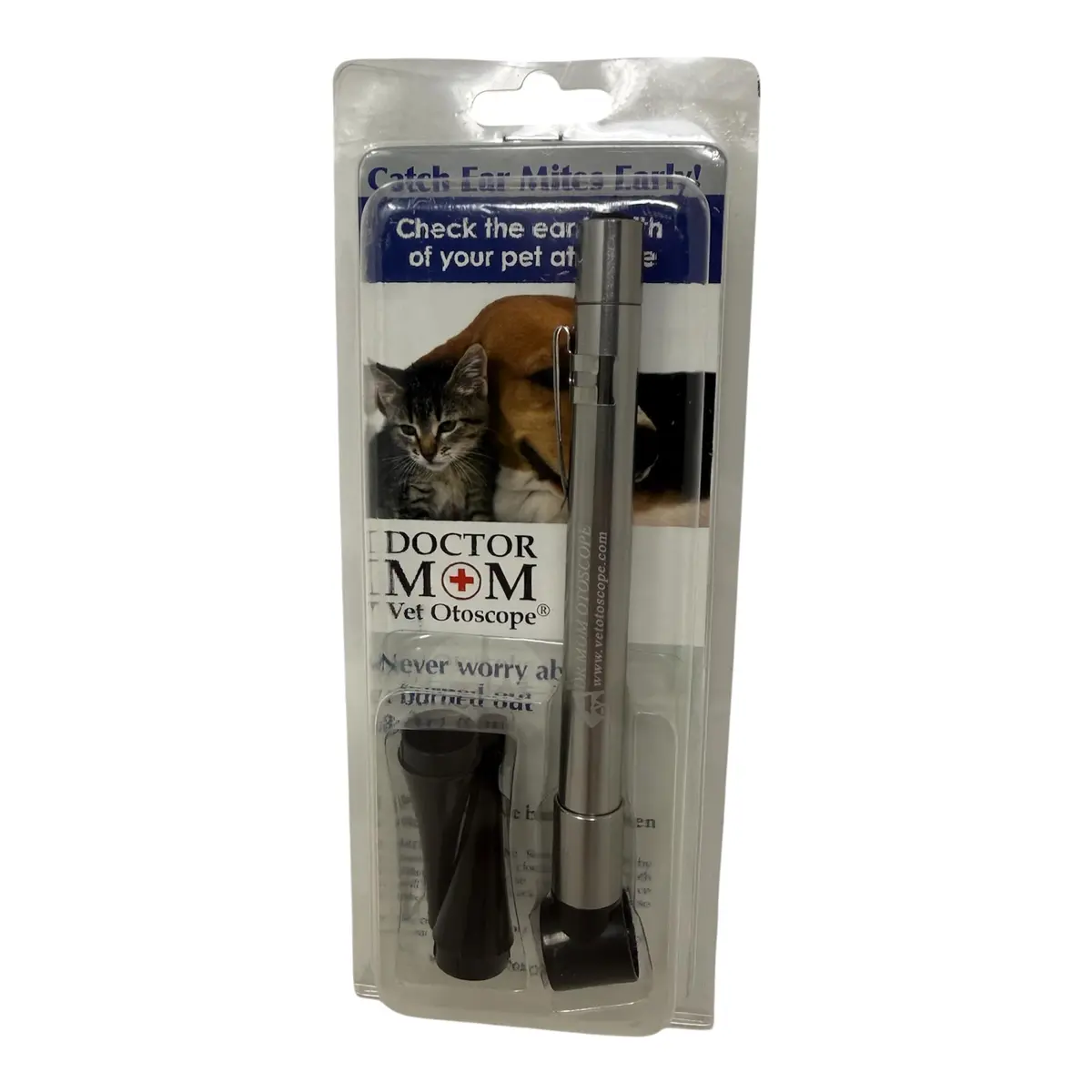 Dr Mom Pocket Veterinary LED Otoscope with 4X Optics | Includes 2 Reusable Specula & Ear Mite Info Sheet - view 9