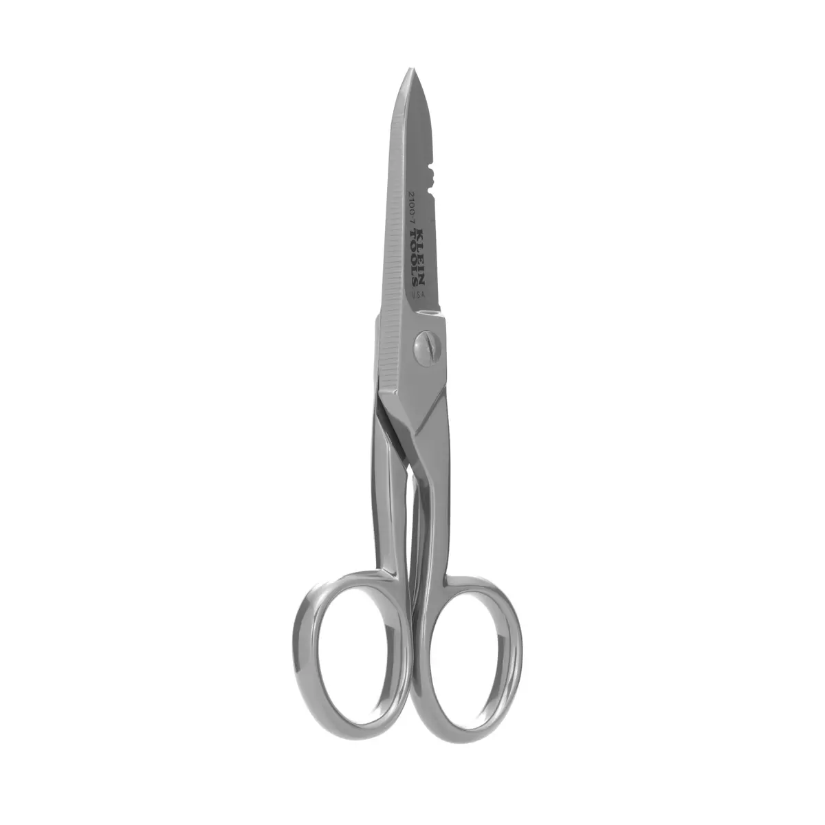Klein Tools 2100-7 Electrician Scissors 5.25-Inch Nickel-Plated | Heavy-Duty USA Craftsmanship - view 6