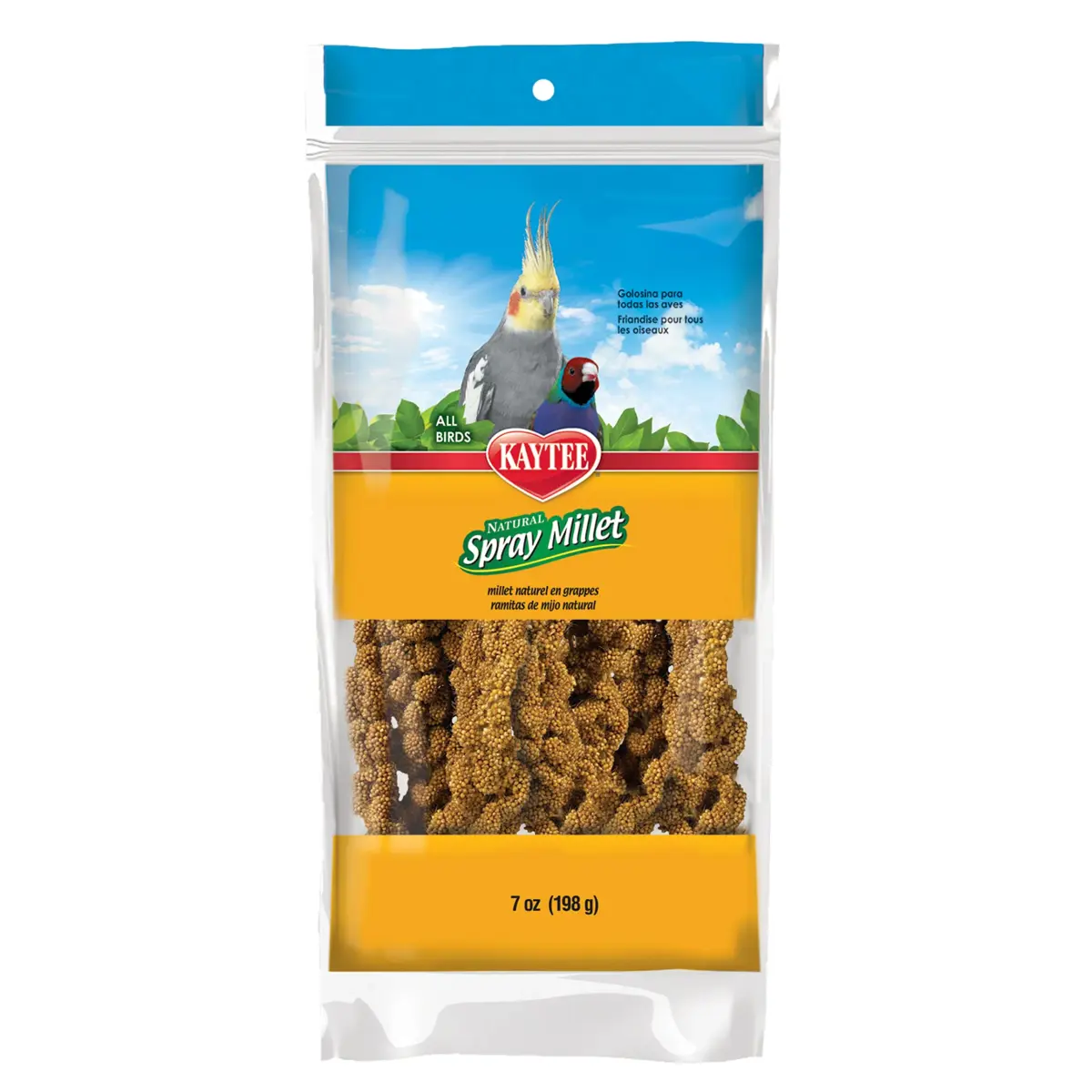 Kaytee Natural Spray Millet Treat for Pet Birds, 200g (7 oz) | All-Natural Foraging Enrichment - main product image