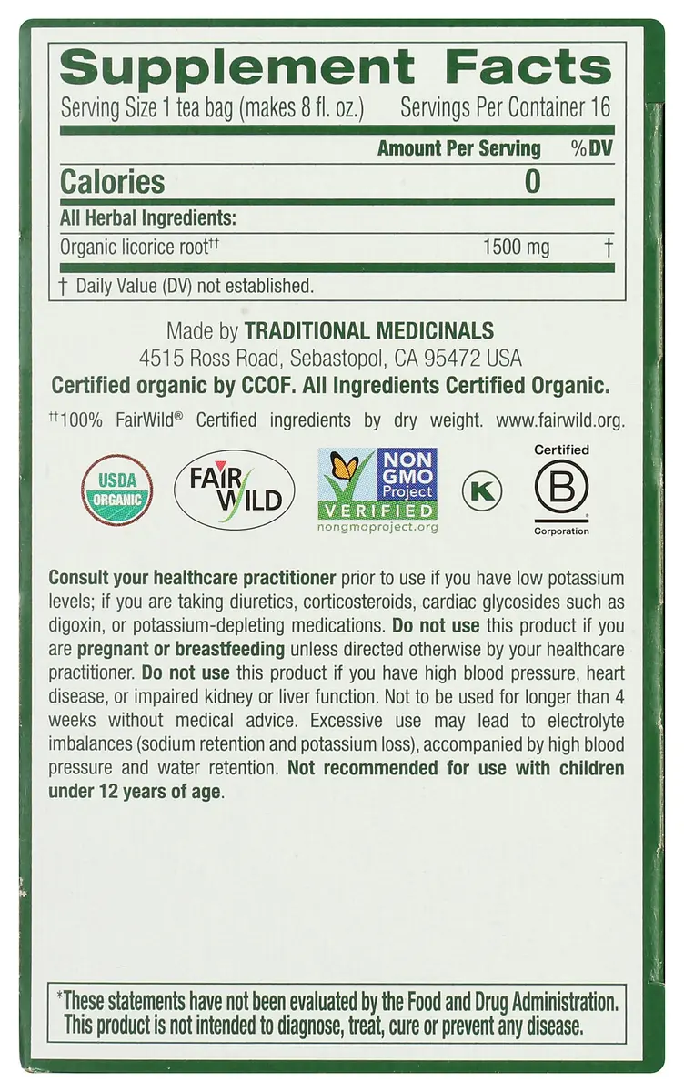 Traditional Medicinals Organic Licorice Root Tea 16 Tea Bags | Soothes Digestion & Supports Respiratory Health - view 9
