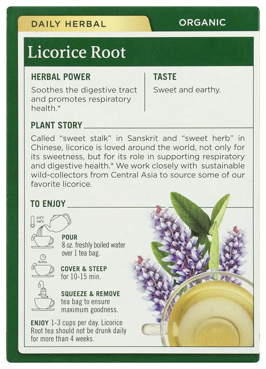 Traditional Medicinals Organic Licorice Root Tea 16 Tea Bags | Soothes Digestion & Supports Respiratory Health - view 2