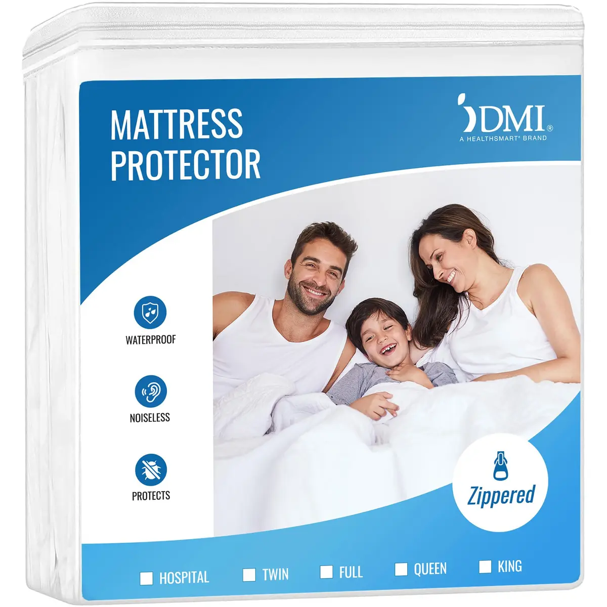 DMI Waterproof Mattress Protector Queen | Zippered Fit & Extended Mattress Life - main product image