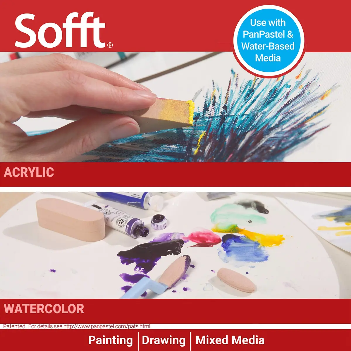 PanPastel Sofft Artist Tools Point Sponge Bars Pack of 3 | Versatile, Reusable, for Painting & Blending - view 5