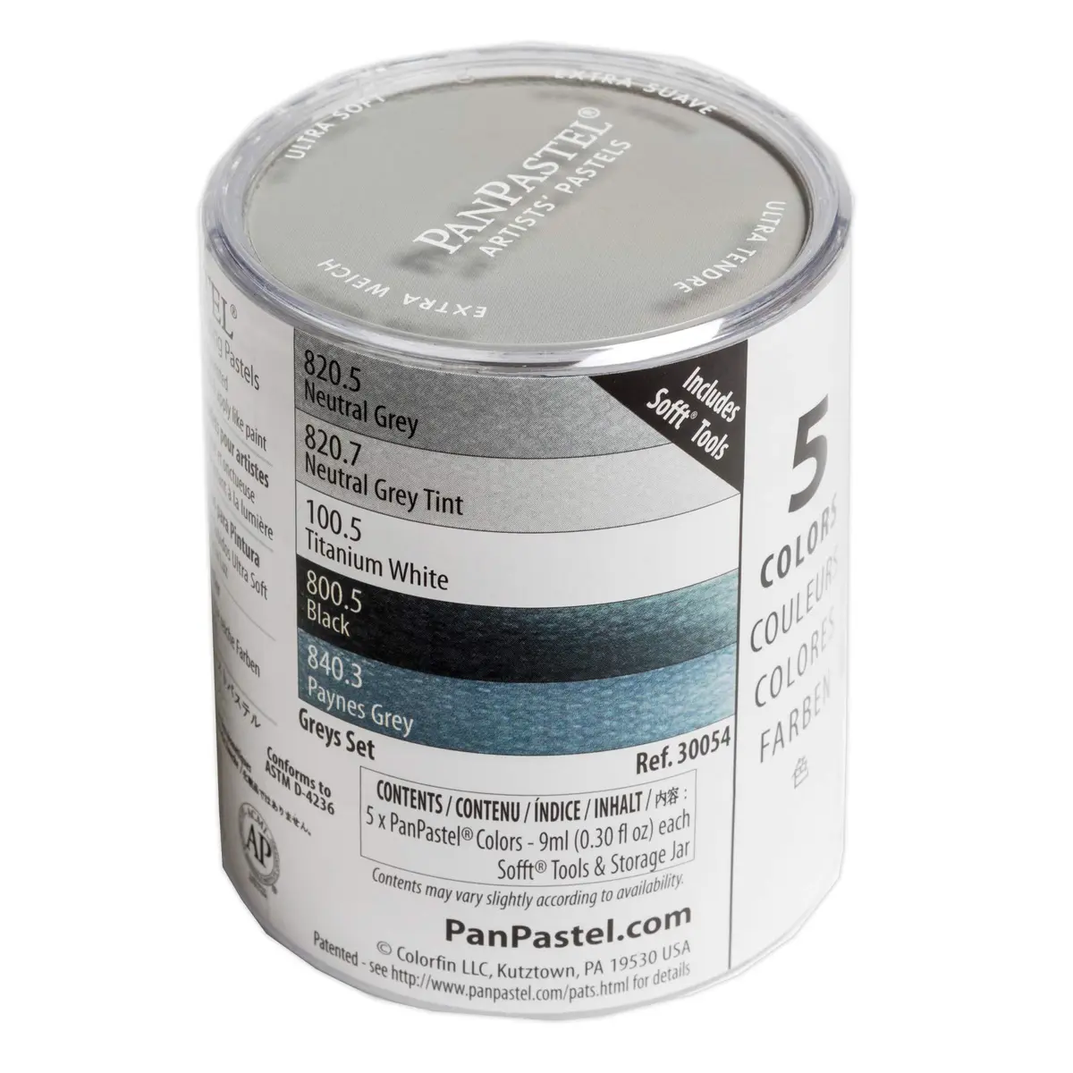PanPastel Artist Pastels Grays Set 5 Color 9ml (0.3 Fl Oz) | Professional Artist Pastels - main product image