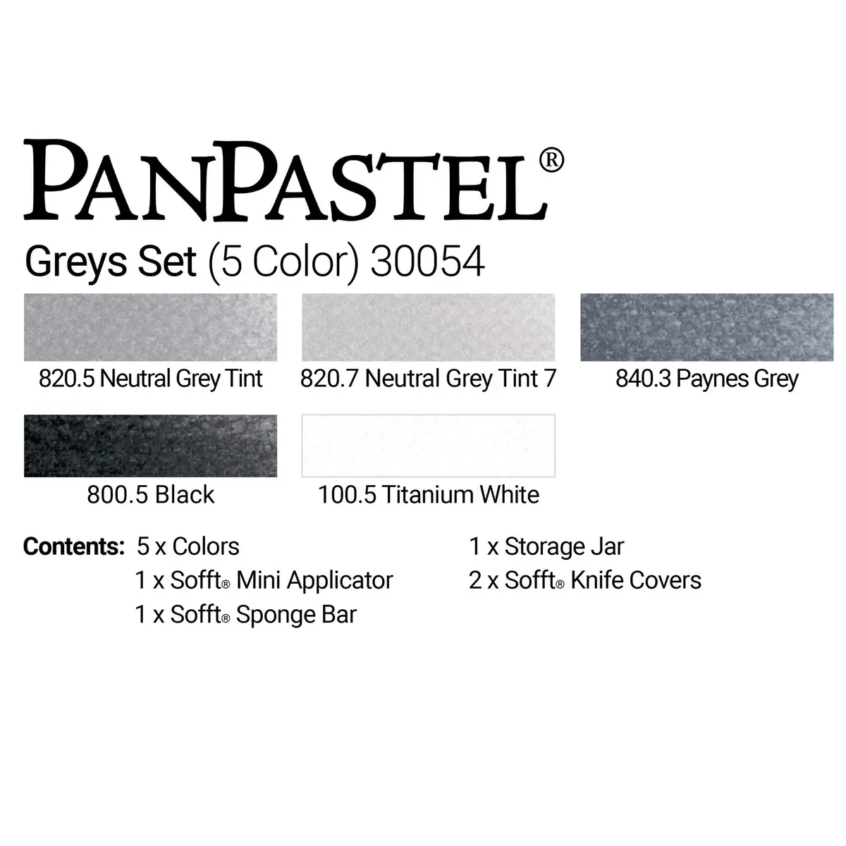 PanPastel Artist Pastels Grays Set 5 Color 9ml (0.3 Fl Oz) | Professional Artist Pastels - view 3