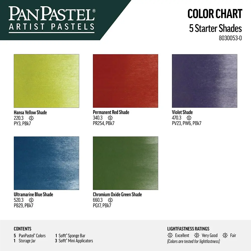 PanPastel Artist Pastels Starter Shades Set 5 Colors | Professional Artist Pastels, Unique Pan Format (cake-like) - view 5