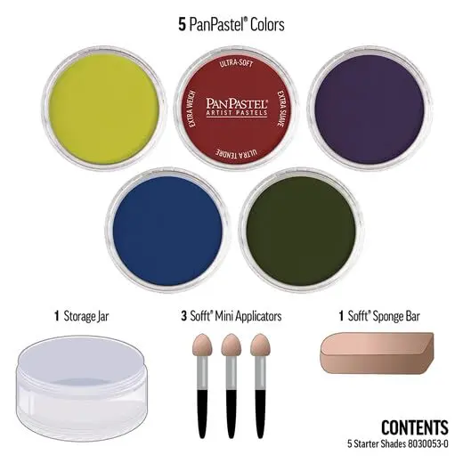 PanPastel Artist Pastels Starter Shades Set 5 Colors | Professional Artist Pastels, Unique Pan Format (cake-like) - view 2