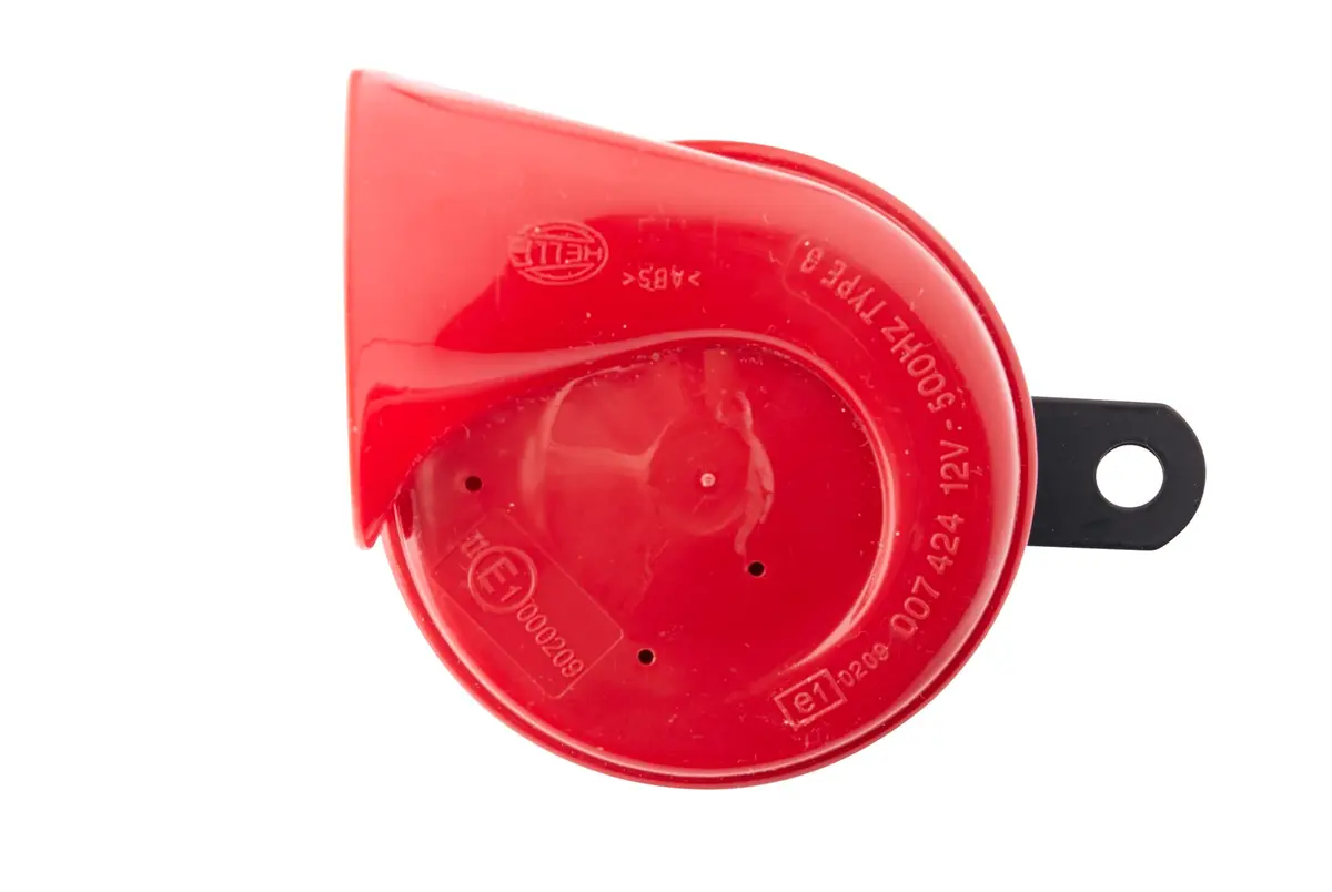 Hella Red Trumpet High-Tone Horn 12V 500Hz with Bracket | 0.28 kg (0.59 lb) - Universal Fit - main product image
