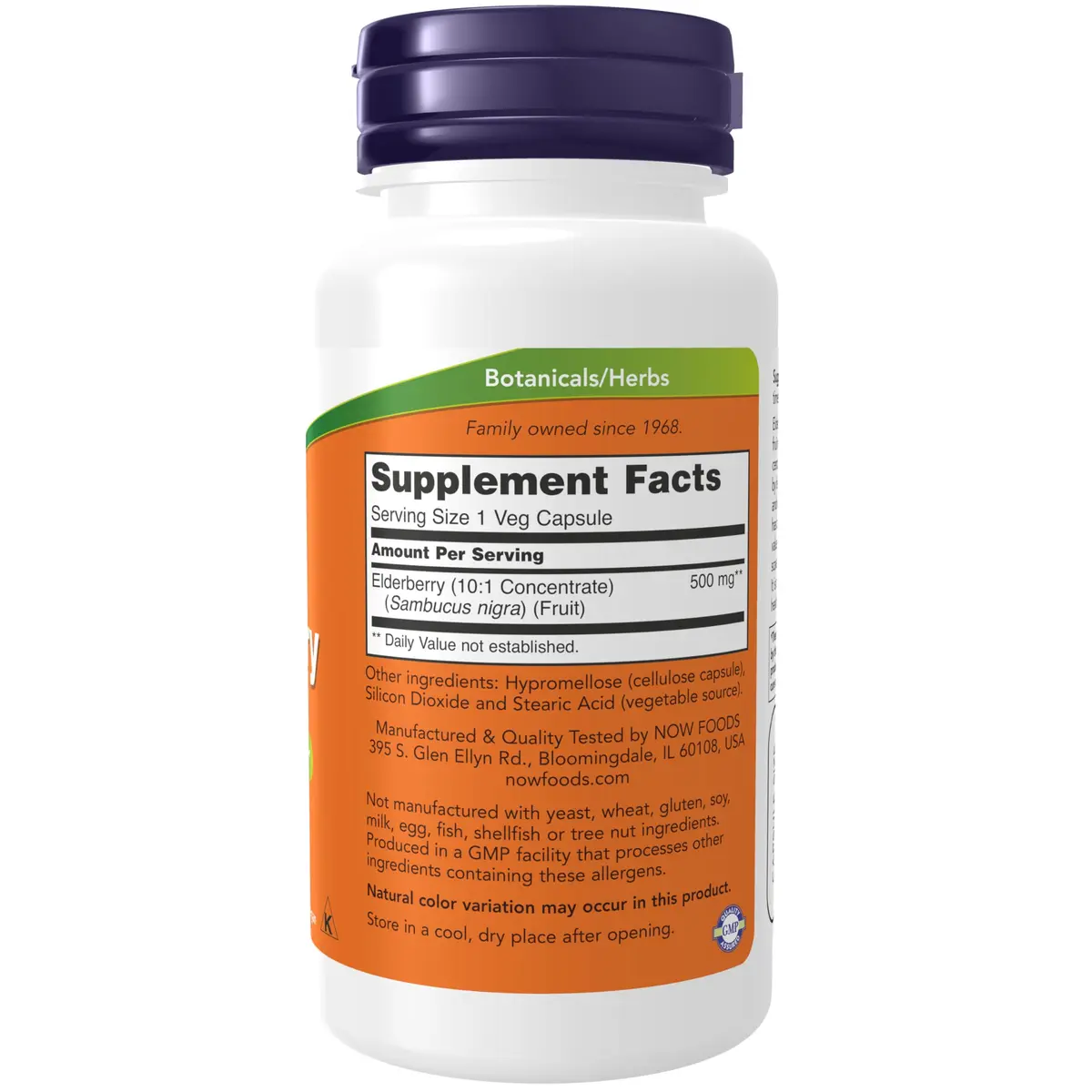 NOW Elderberry 500 mg | Vegetarian Capsules for Immunity & Antioxidants in India - view 2