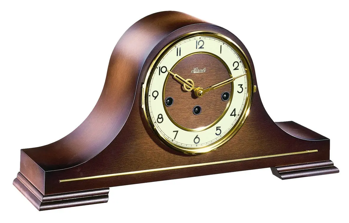 Hermle Tambour Mechanical Mantle Clock in Walnut and Westminster Chime 21092-030340 | Classic German Craftsmanship - main product image
