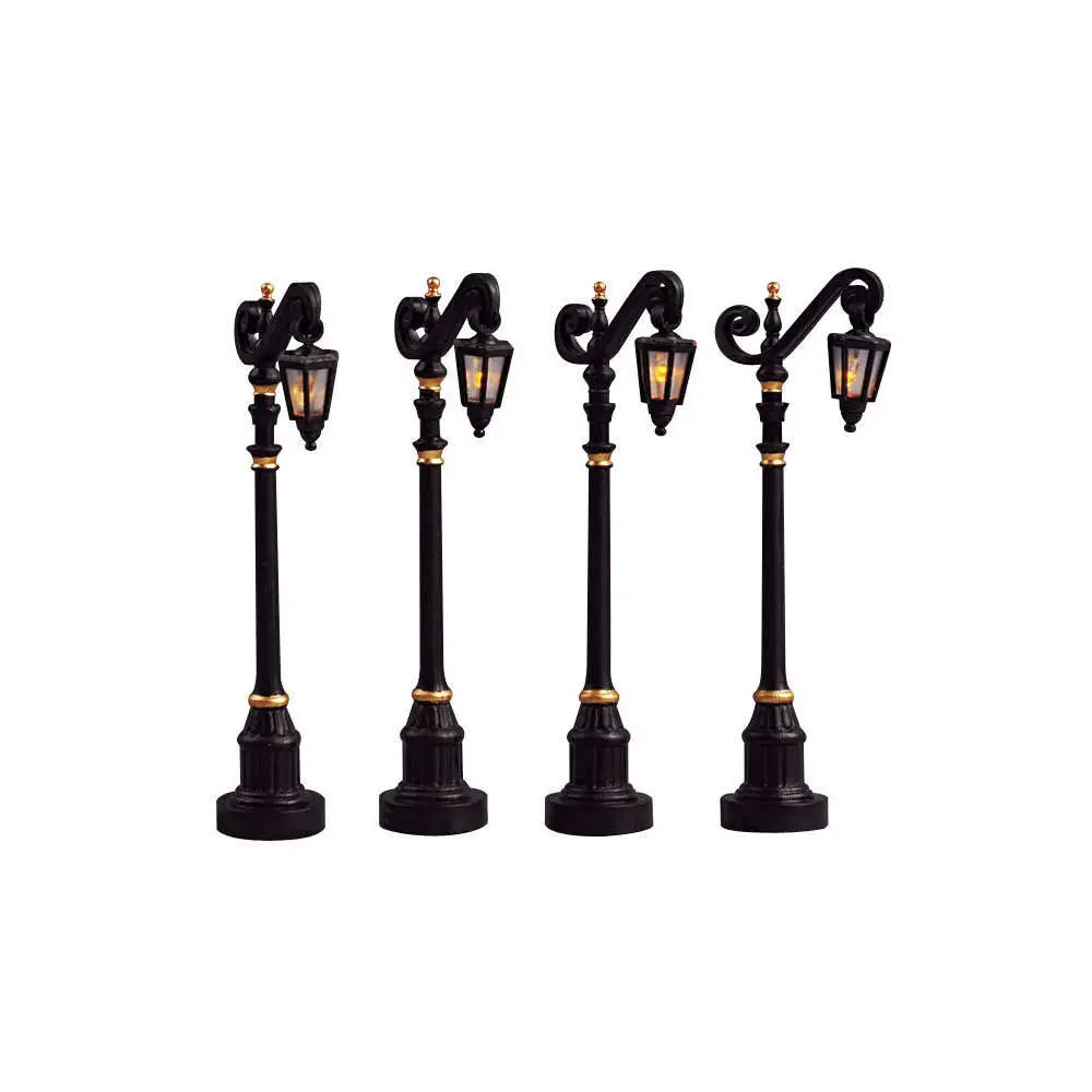 Lemax Colonial Street Lamp Set of 4 Battery Operated | Vintage Christmas Decor (approximately 10cm) - main product image