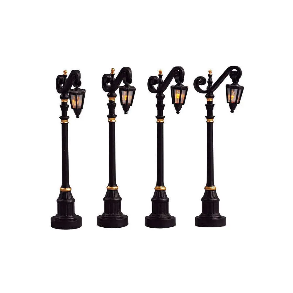 Lemax Colonial Street Lamp Set of 4 Battery Operated | Vintage Christmas Decor (approximately 10cm) - view 2