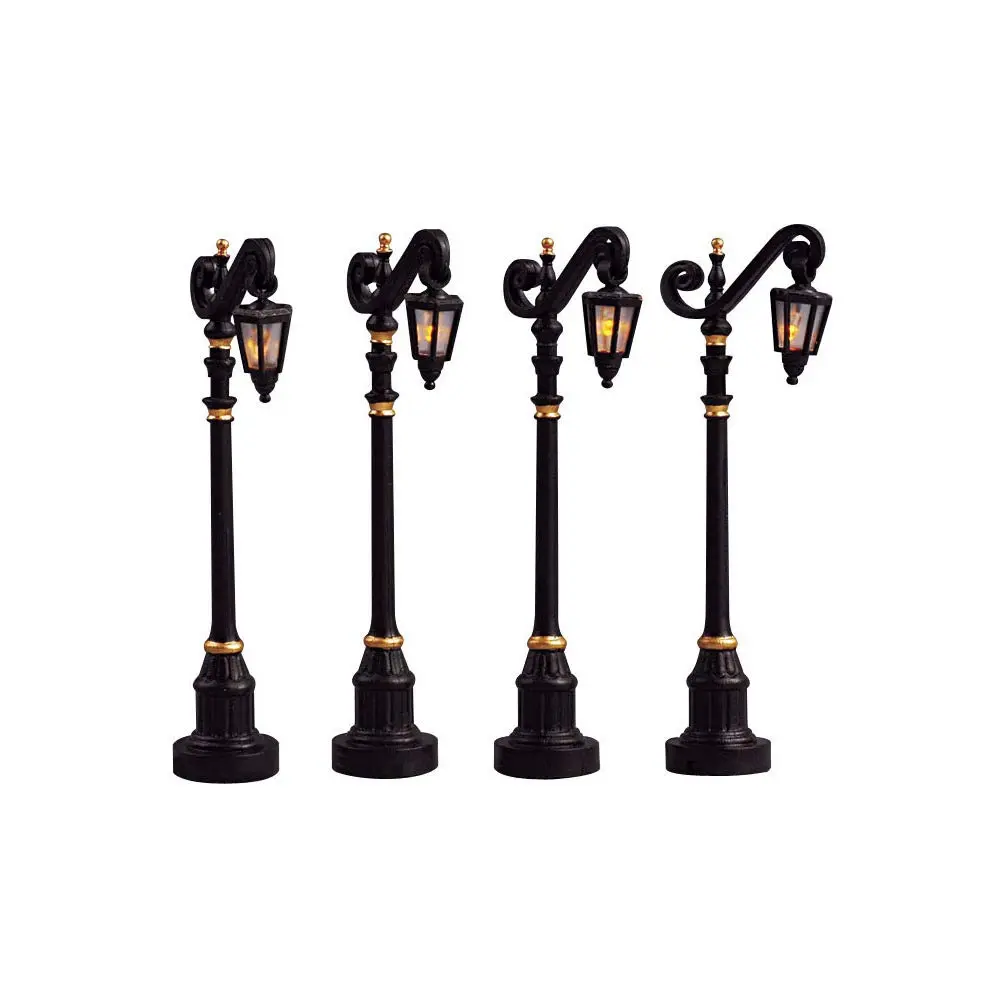 Lemax Colonial Street Lamp Set of 4 Battery Operated | Vintage Christmas Decor (approximately 10cm) - view 3