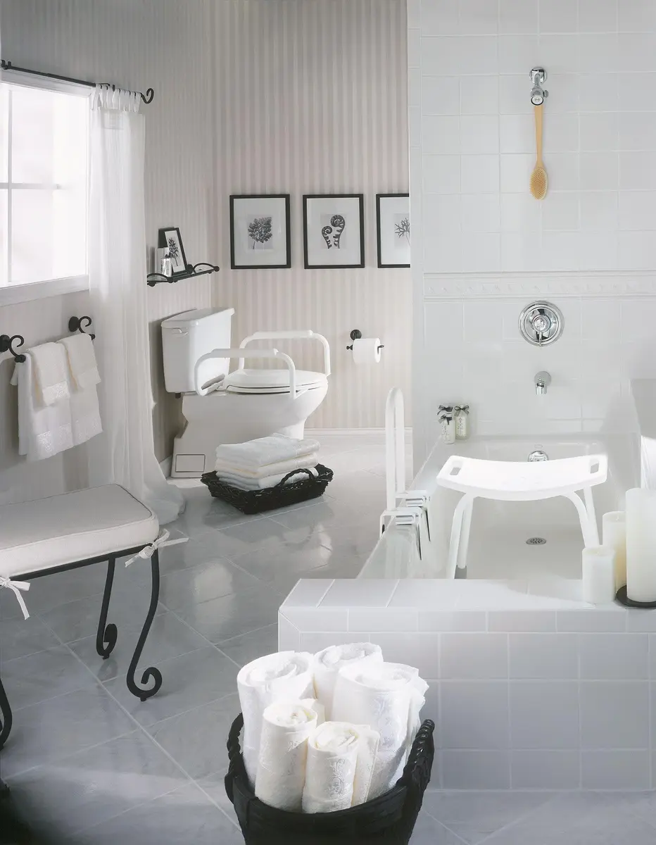 Moen Glacier White Home Care Bathroom Safety Toilet Grab Bar, Toilet Rails for Seniors, DN7015 | ADA-Compliant Support for Seniors - view 4
