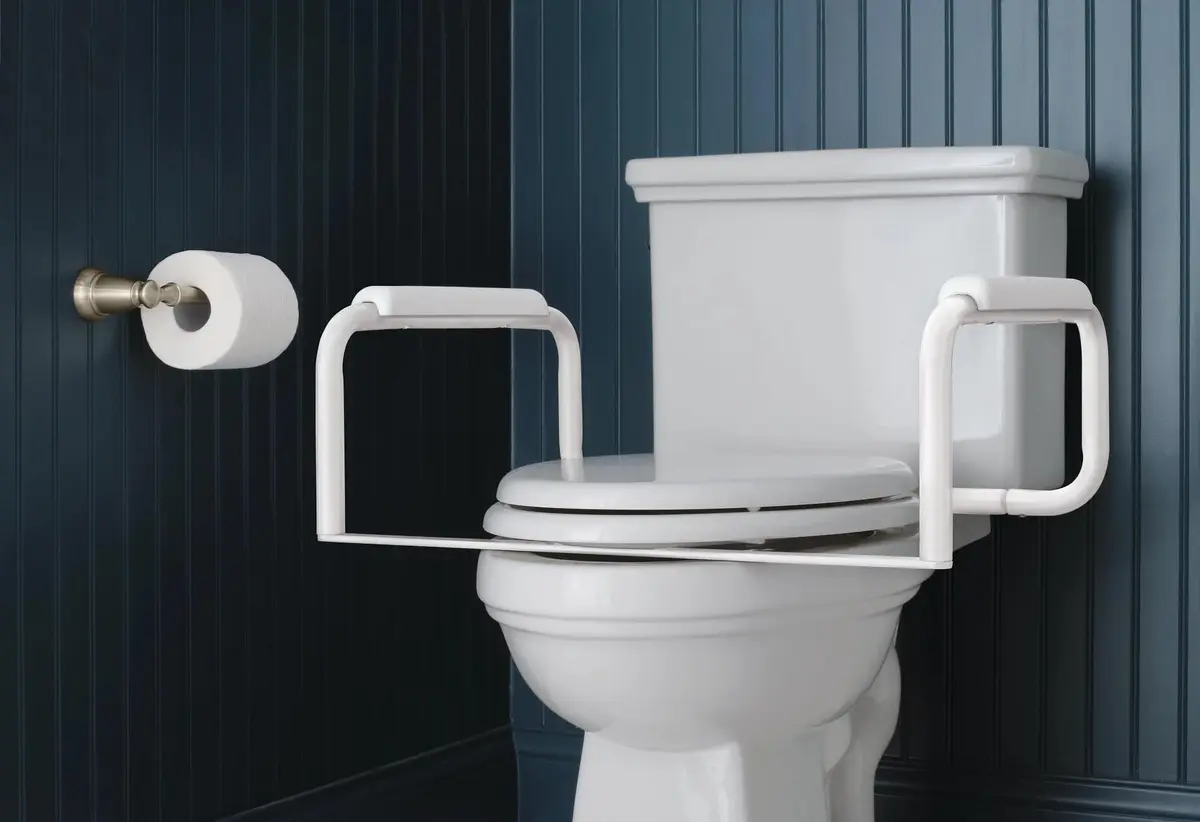 Moen Glacier White Home Care Bathroom Safety Toilet Grab Bar, Toilet Rails for Seniors, DN7015 | ADA-Compliant Support for Seniors - view 2