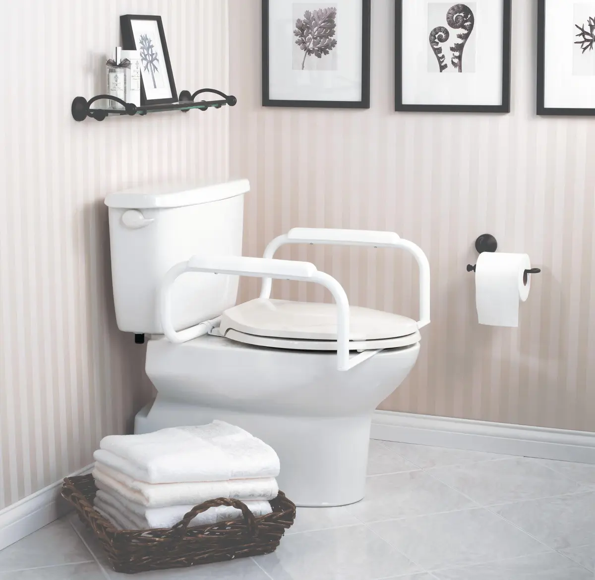 Moen Glacier White Home Care Bathroom Safety Toilet Grab Bar, Toilet Rails for Seniors, DN7015 | ADA-Compliant Support for Seniors - view 3