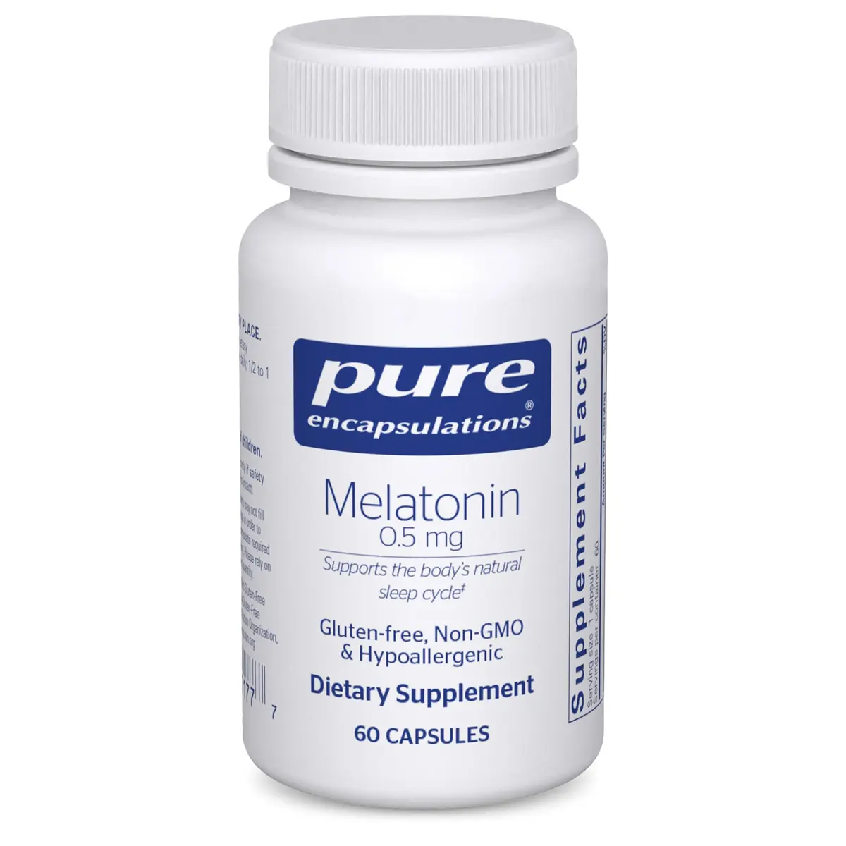 Pure Encapsulations Melatonin 0.5 mg | Supports Sleep & Circadian Rhythm, 60 Capsules - main product image