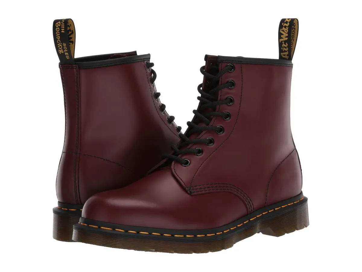 Dr. Martens 1460 Smooth Leather Boot, Cherry Red | Classic Unisex Combat Style (70-120 chars) - view 2