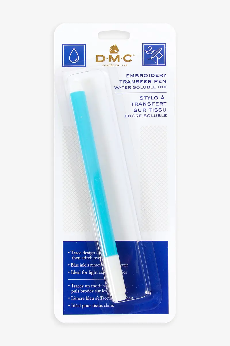 DMC Embroidery Transfer Pen, Blue | Water-Soluble Fabric Marker for Light Fabrics - main product image