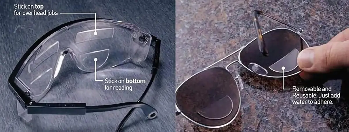 OPTX 20/20 HydroTac Stick-On Bifocals +1.50 Diopters | Removable & Reusable Bifocal Lenses for Glasses - view 3