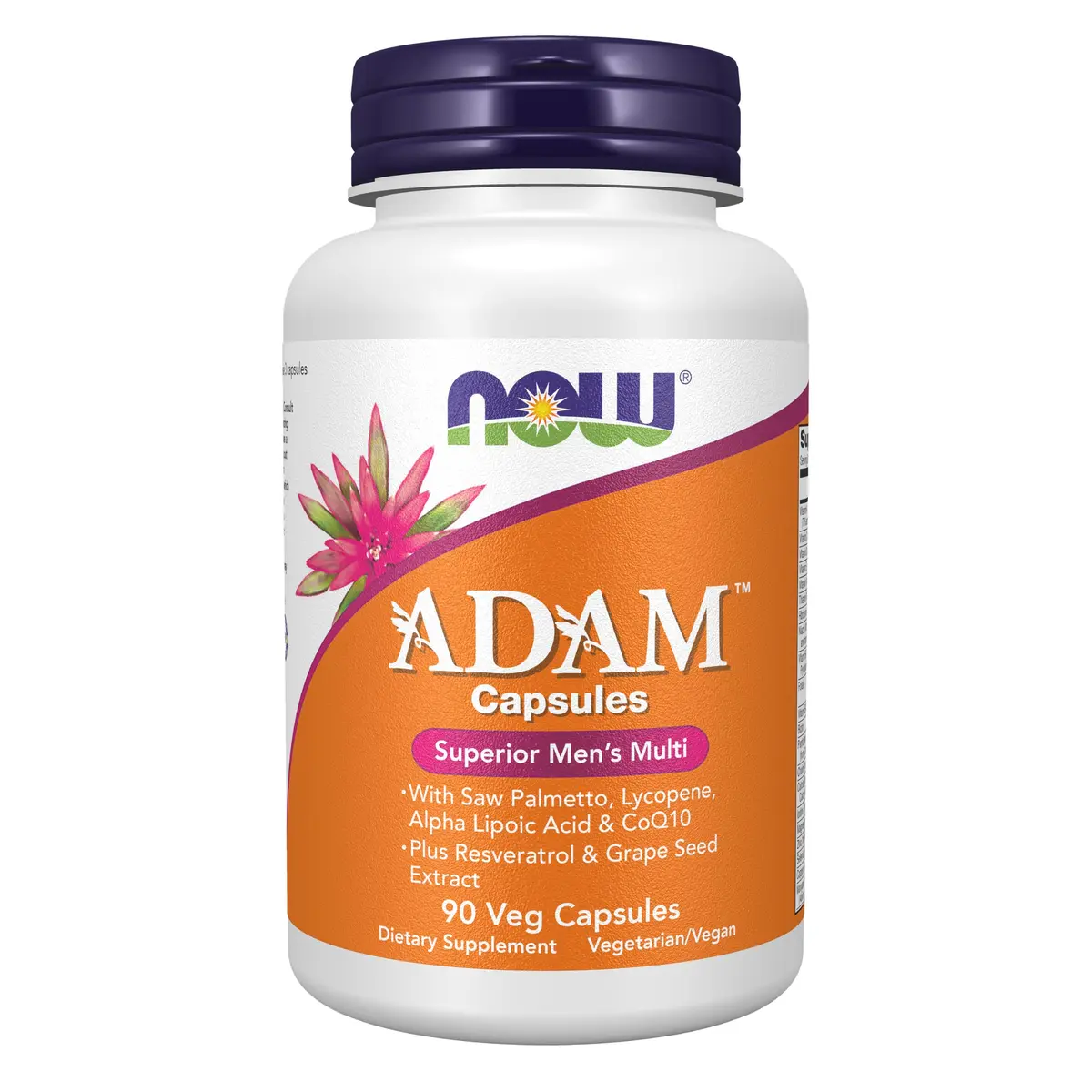 NOW Supplements ADAM™ Men's Multivitamin 90 Veg Caps | Supports Men's Health & Vitality - main product image