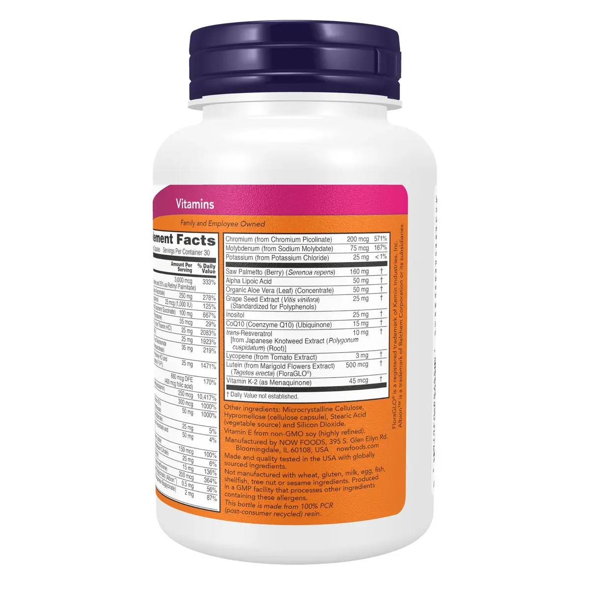 NOW Supplements ADAM™ Men's Multivitamin 90 Veg Caps | Supports Men's Health & Vitality - view 3