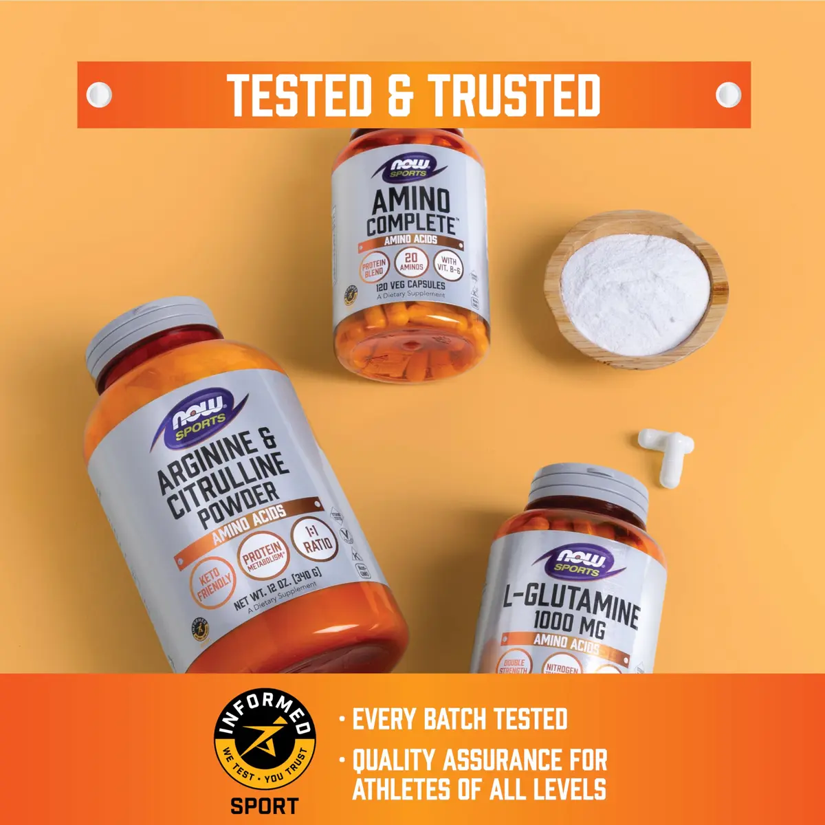 NOW Amino Complete™ Protein Blend with 20 Aminos & B-6 | Supports Muscle & Heart Health - view 6