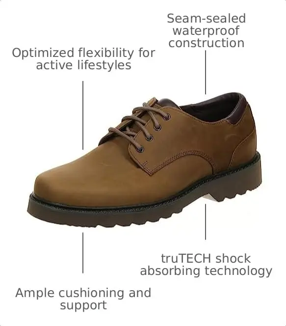 Rockport Northfield Waterproof Oxford 11 X-Wide | Waterproof, Cushioned, Formal Men’s Shoes - view 4