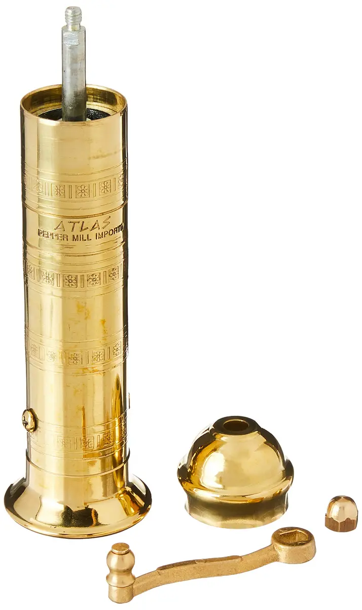 Pepper Mill Imports Atlas Pepper Mill Brass 7.5" | European Handcrafted Flavor - view 2