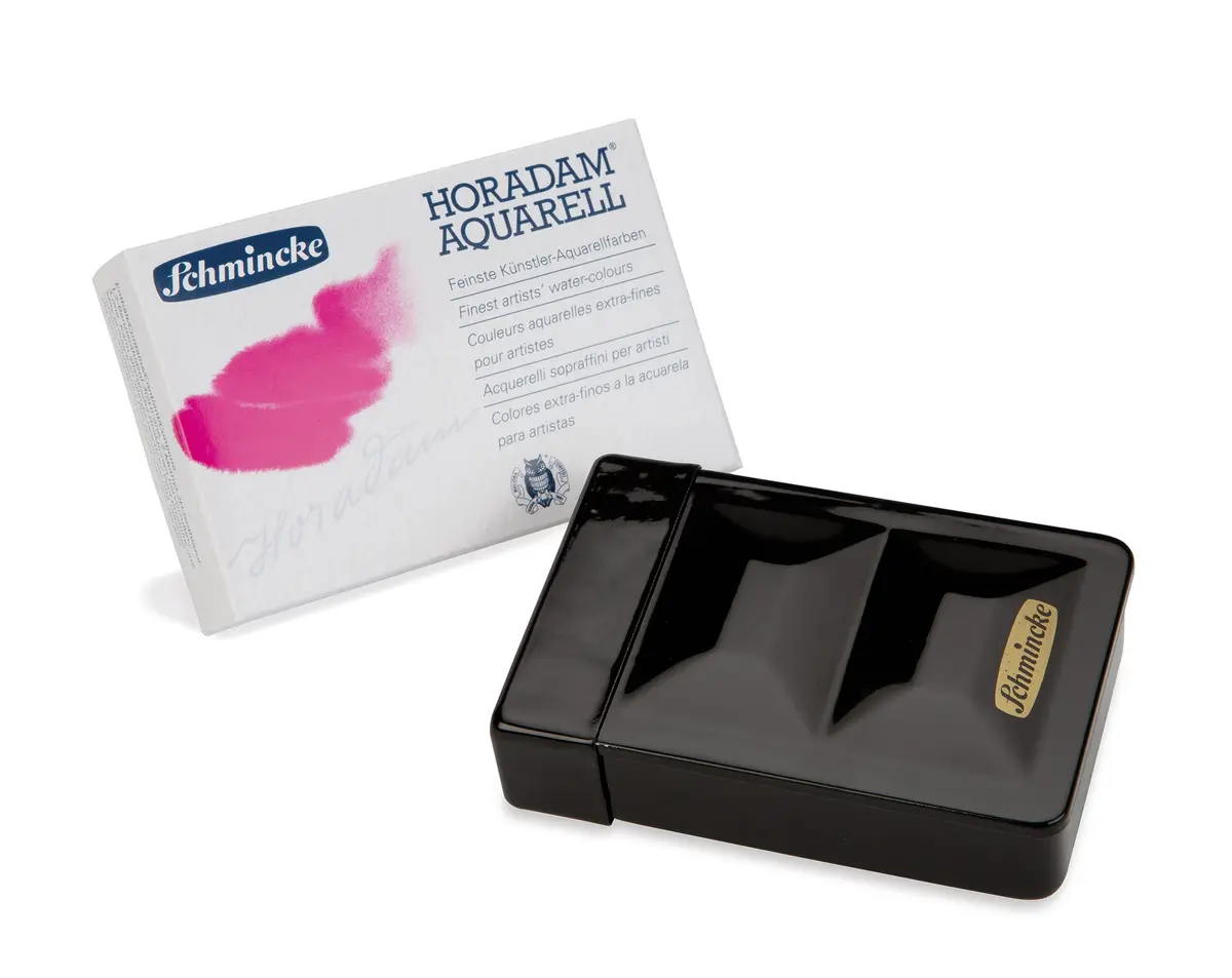 Schmincke Horadam Aquarell Half-Pan Paint Set with Water Container, 8 Colors | Premium Artist Watercolors for Art & Craft - view 2