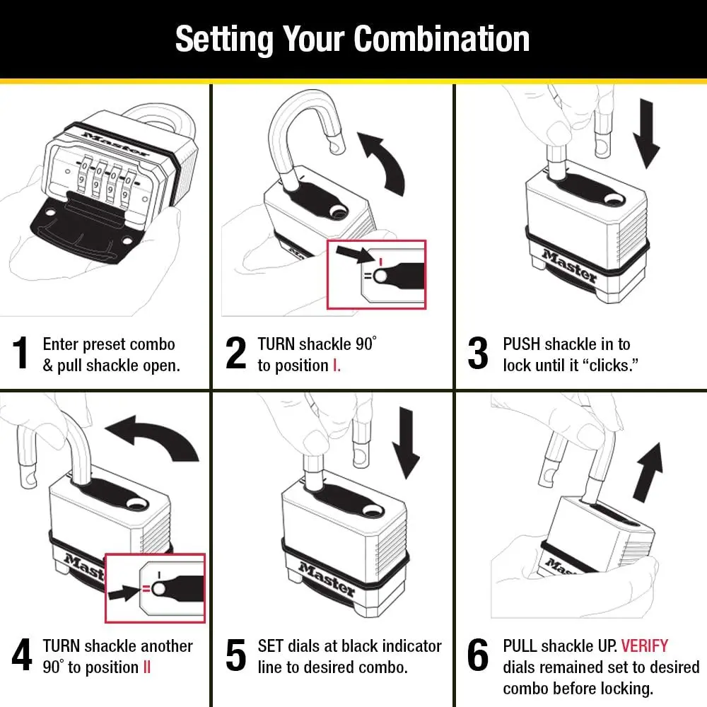 Master Lock Magnum Heavy Duty Combination Padlock 2" Zinc Body Weatherproof - view 5