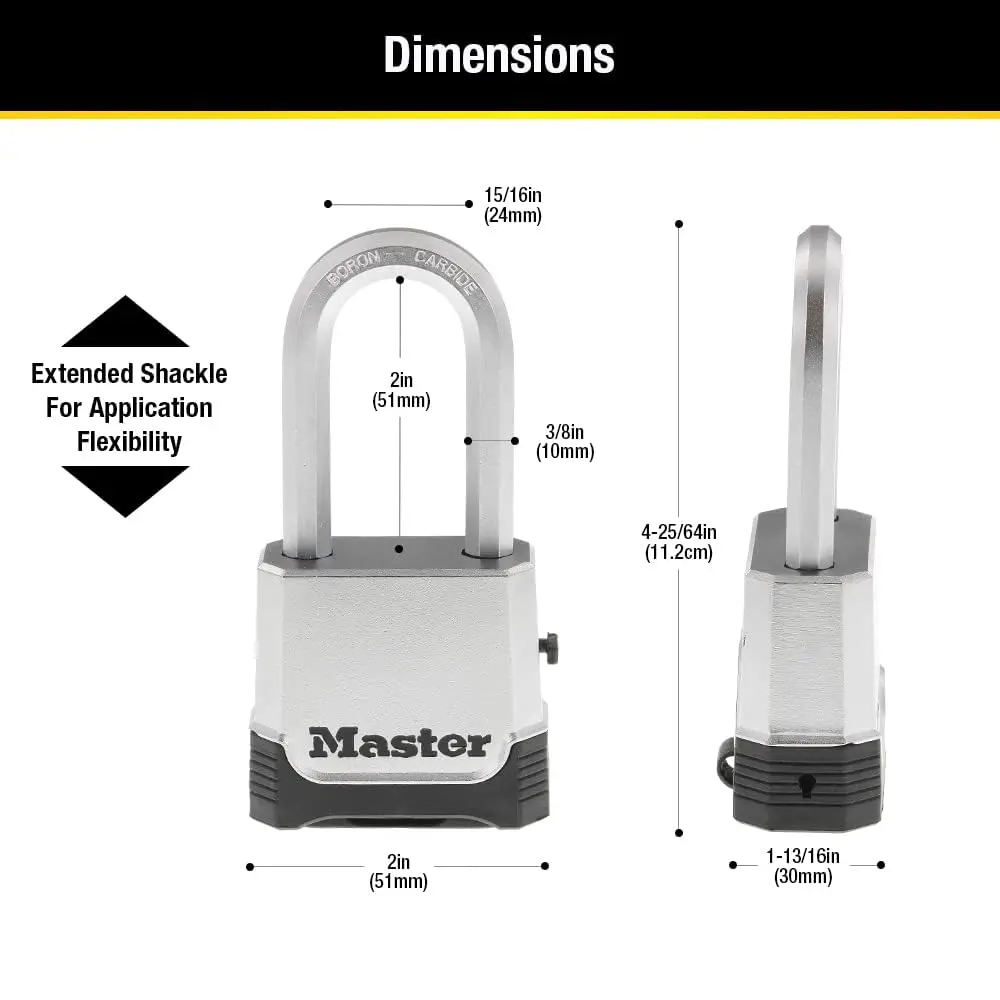 Master Lock Magnum Heavy Duty Combination Padlock 2" Zinc Body Weatherproof - view 6