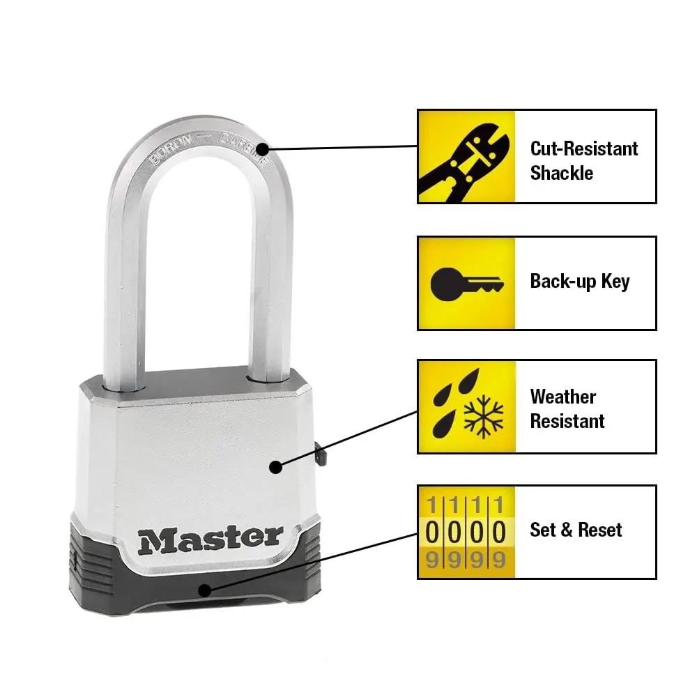 Master Lock Magnum Heavy Duty Combination Padlock 2" Zinc Body Weatherproof - view 2